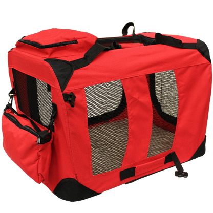 Mool Lightweight Fabric Pet Carrier Crate With Fleece Mat And Food Bag